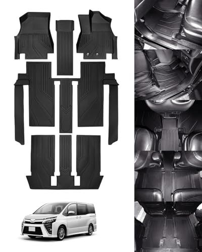 R◆適用車種 トヨタ ヴォクシー/ノア 80系 (2014年1月~2021) 7人乗 フロアマット 3D立体カーマット 防水 耐汚れ 耐摩擦 TPE素材 滑り止め 車種専用設計 カスタムパーツ 簡単取付 前席+2列目+3列目 3PCSセット ae24ee4e