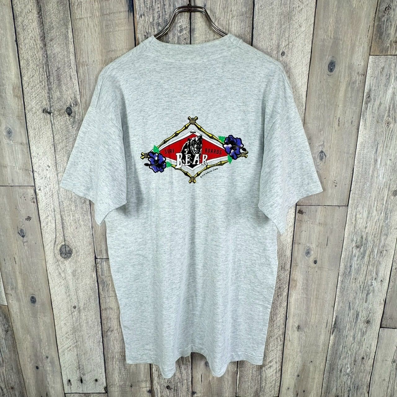 OLD BEAR 90s ベアー USA製 米国製 グレー 両面プリント シングル 