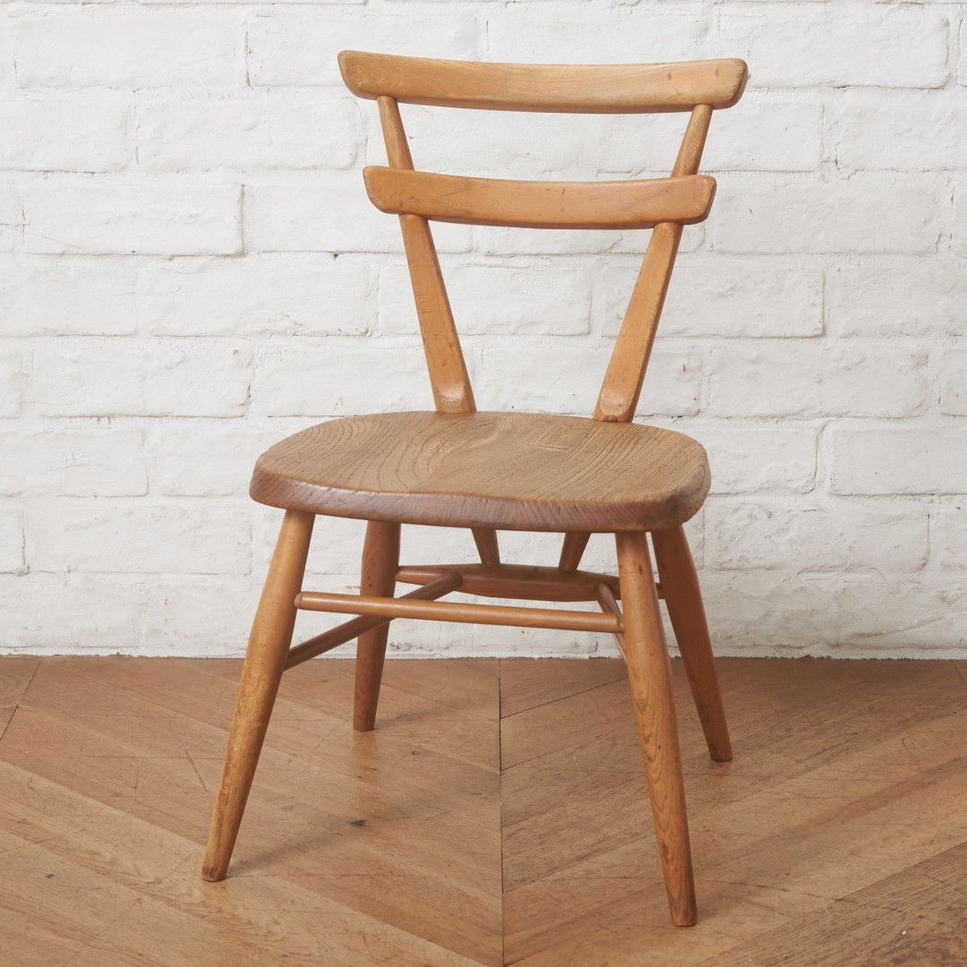超レア ERCOL スタッキングチェア 英国 ヴィンテージ ダイニングチェア 無垢材 エルム ブナ 木製 椅子 アーコール イギリス 101229