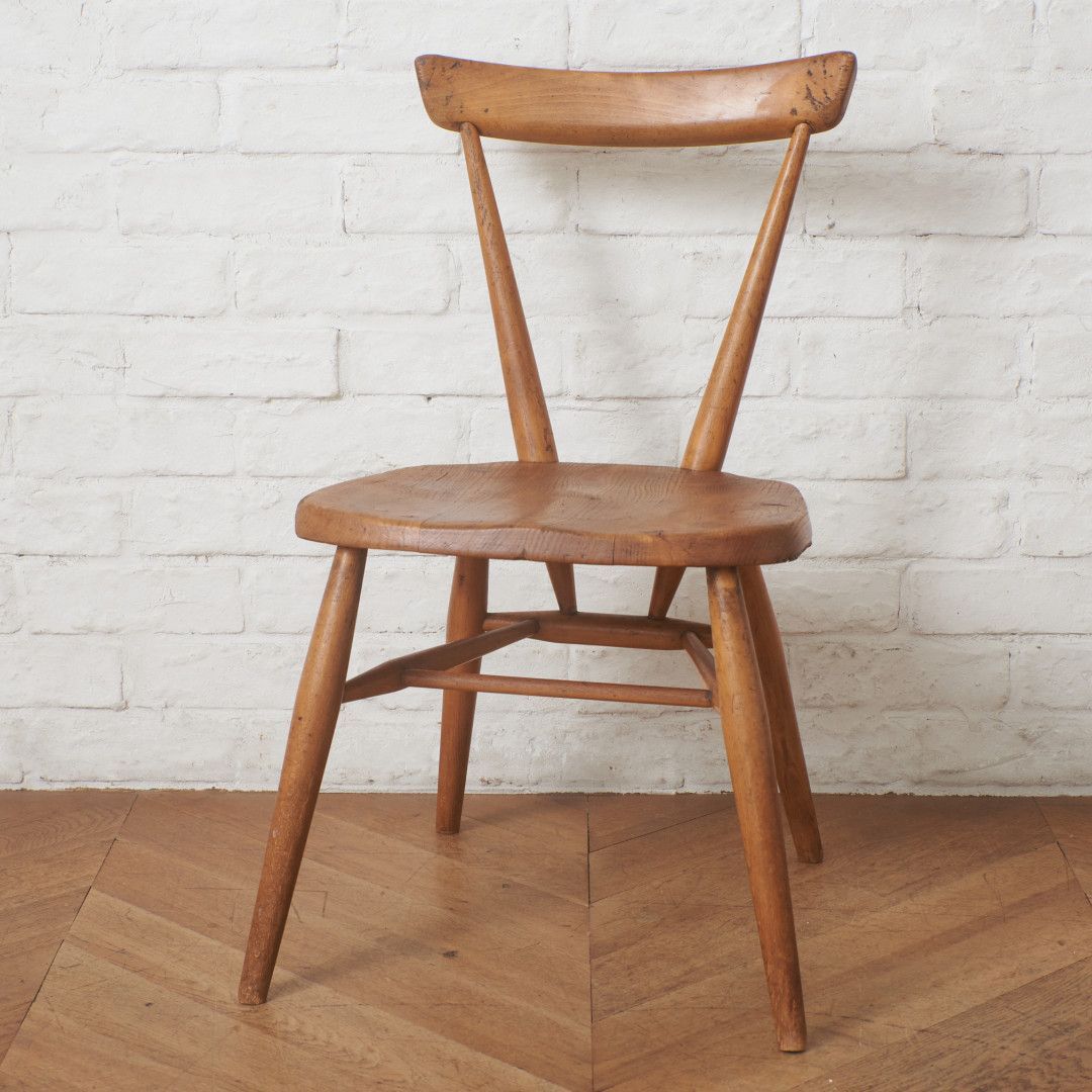 超レア ERCOL スタッキングチェア アーコール 英国 ヴィンテージ ダイニングチェア イス 無垢材 木製 椅子 イギリス ビンテージ 101230
