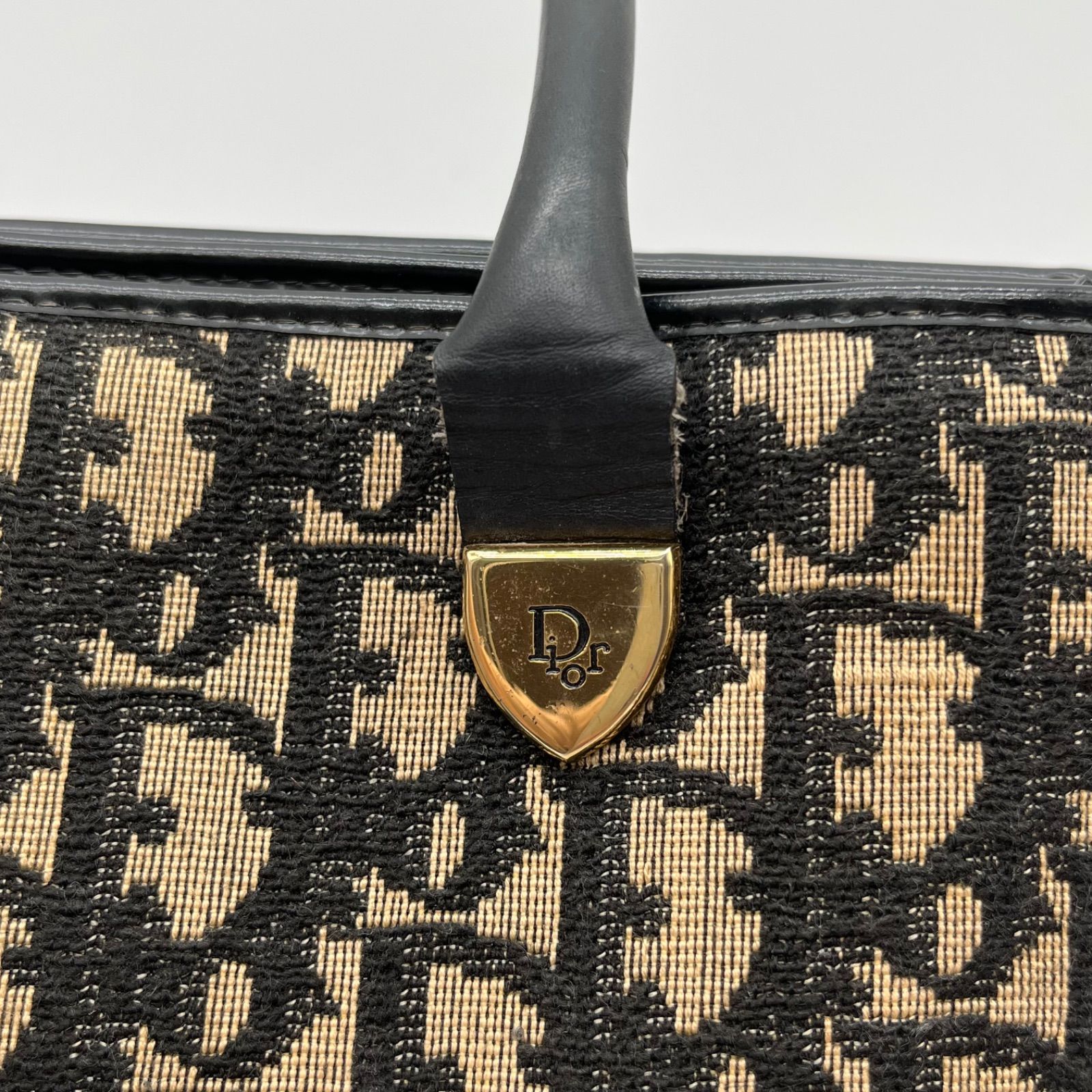 美品◎Christian Dior クリスチャンディオール トロッター柄 ゴールド
