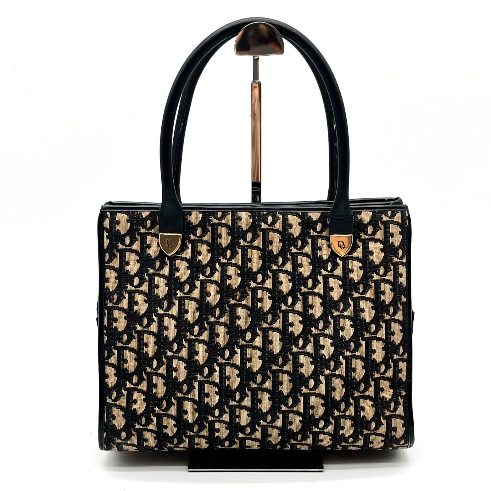 美品◎Christian Dior クリスチャンディオール トロッター柄 ゴールド