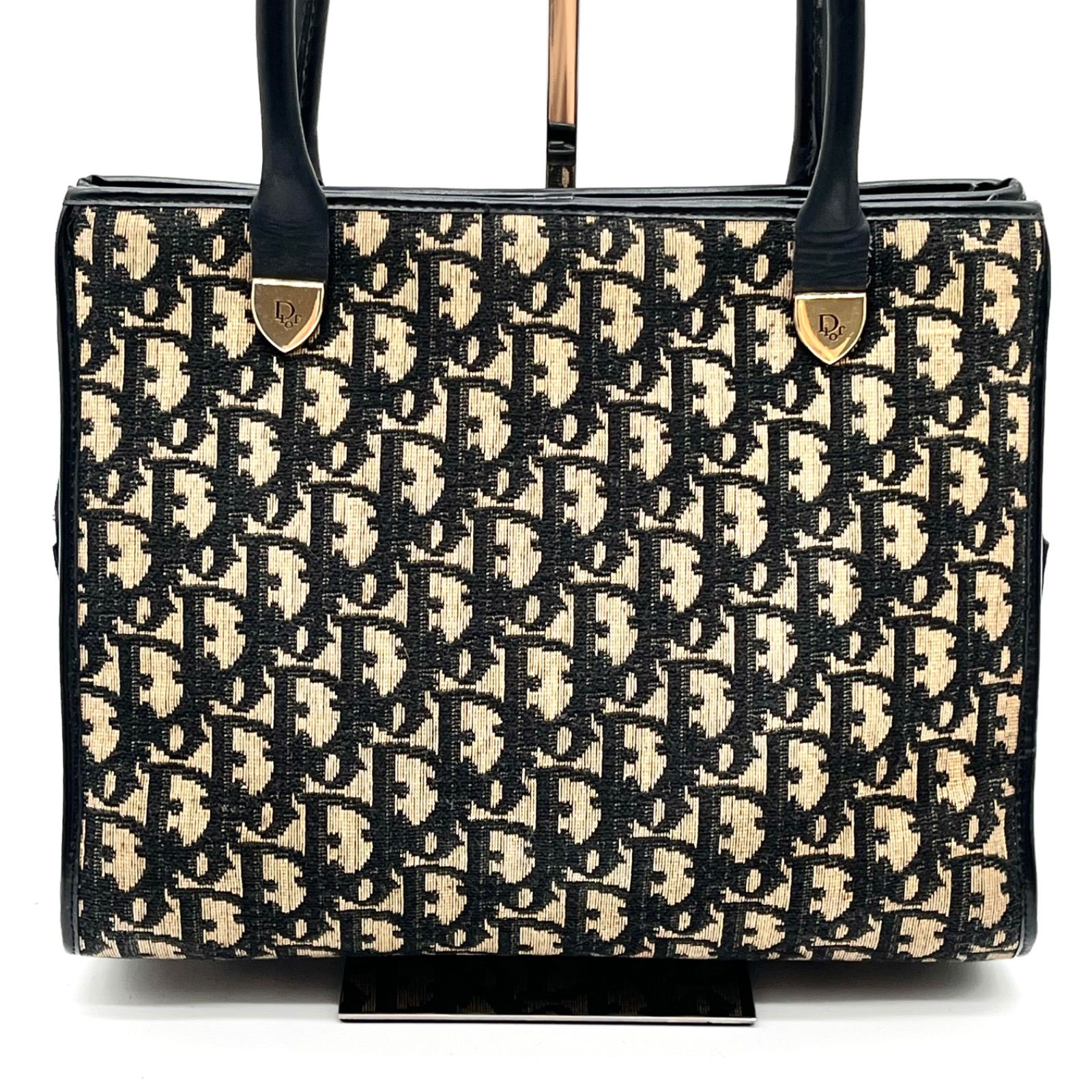 美品◎Christian Dior クリスチャンディオール トロッター柄 ゴールド