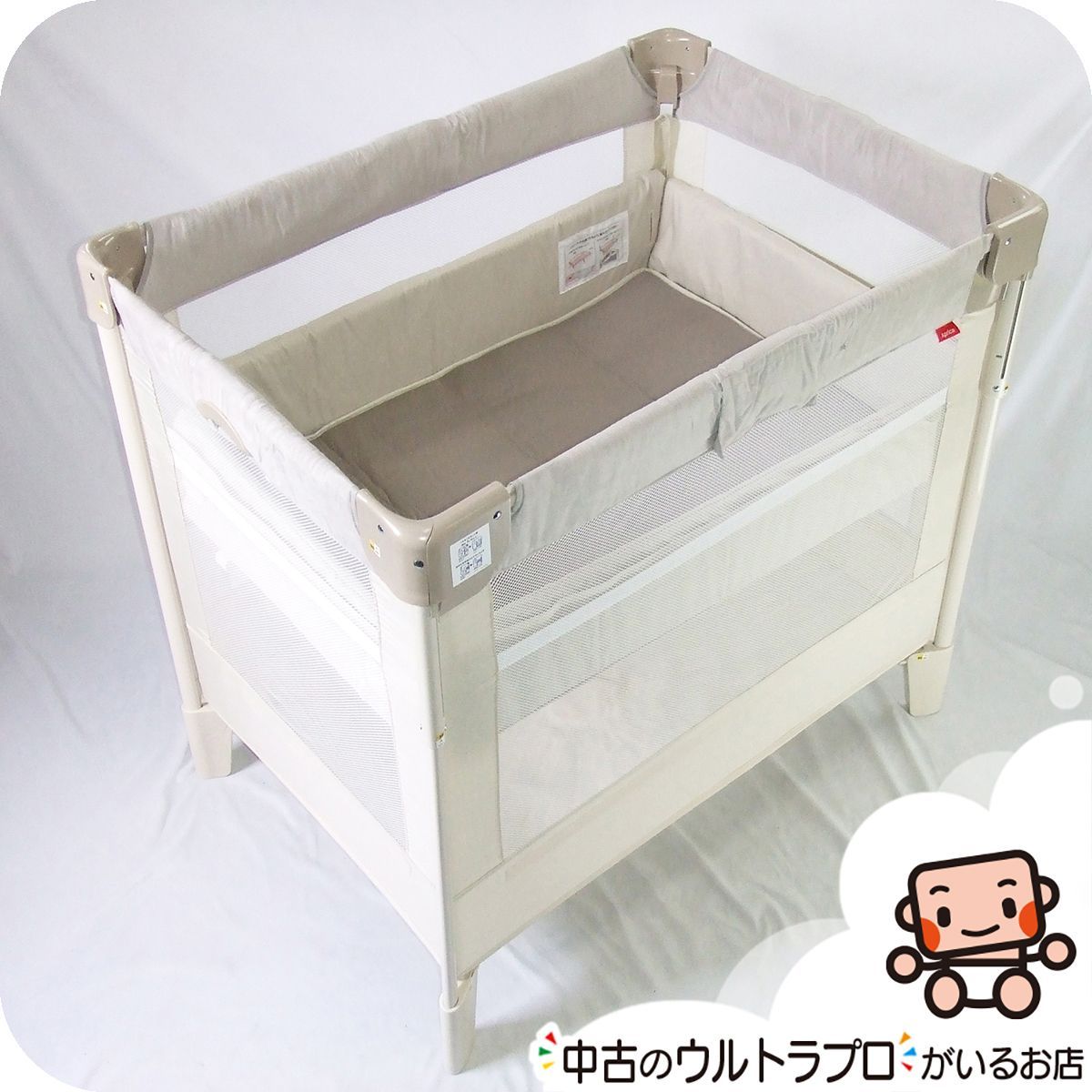 【お得っ！厳選中古】美品 ベビーベッド アップリカ Aprica ココネルエアープラス AB COCONEL AIR Plus 折りたたみベビーベッド【A.美品】