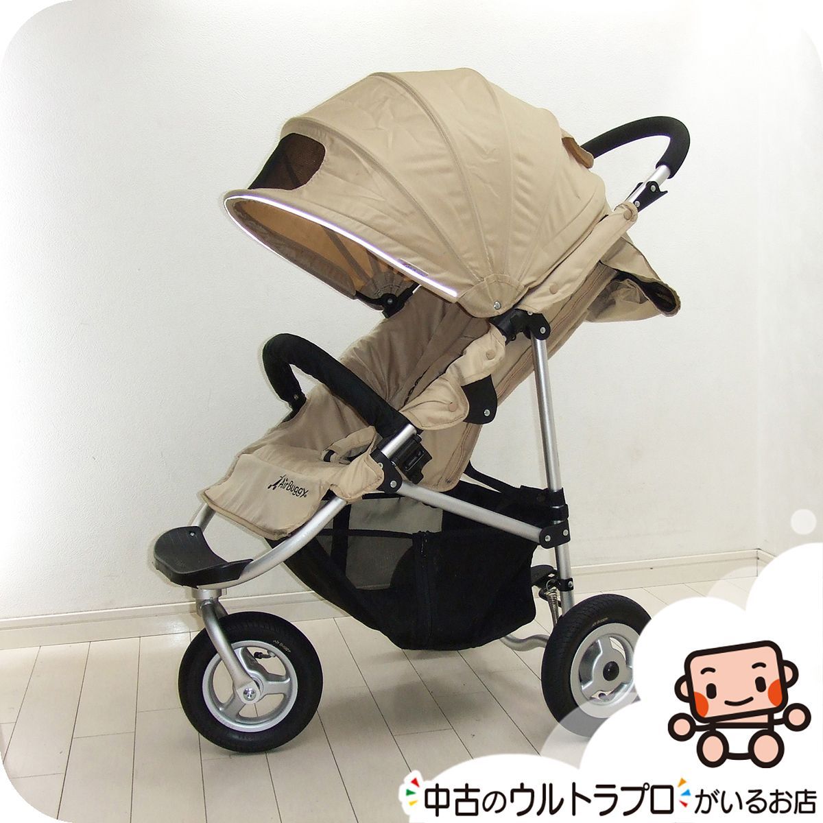 【お得っ！厳選中古】ベビーカー AirBuggy エアバギー ココ スタンダードモデル 3輪 背面式 3カ月頃から3歳頃 エアタイヤ 中古ベビーカー【C.一般中古】