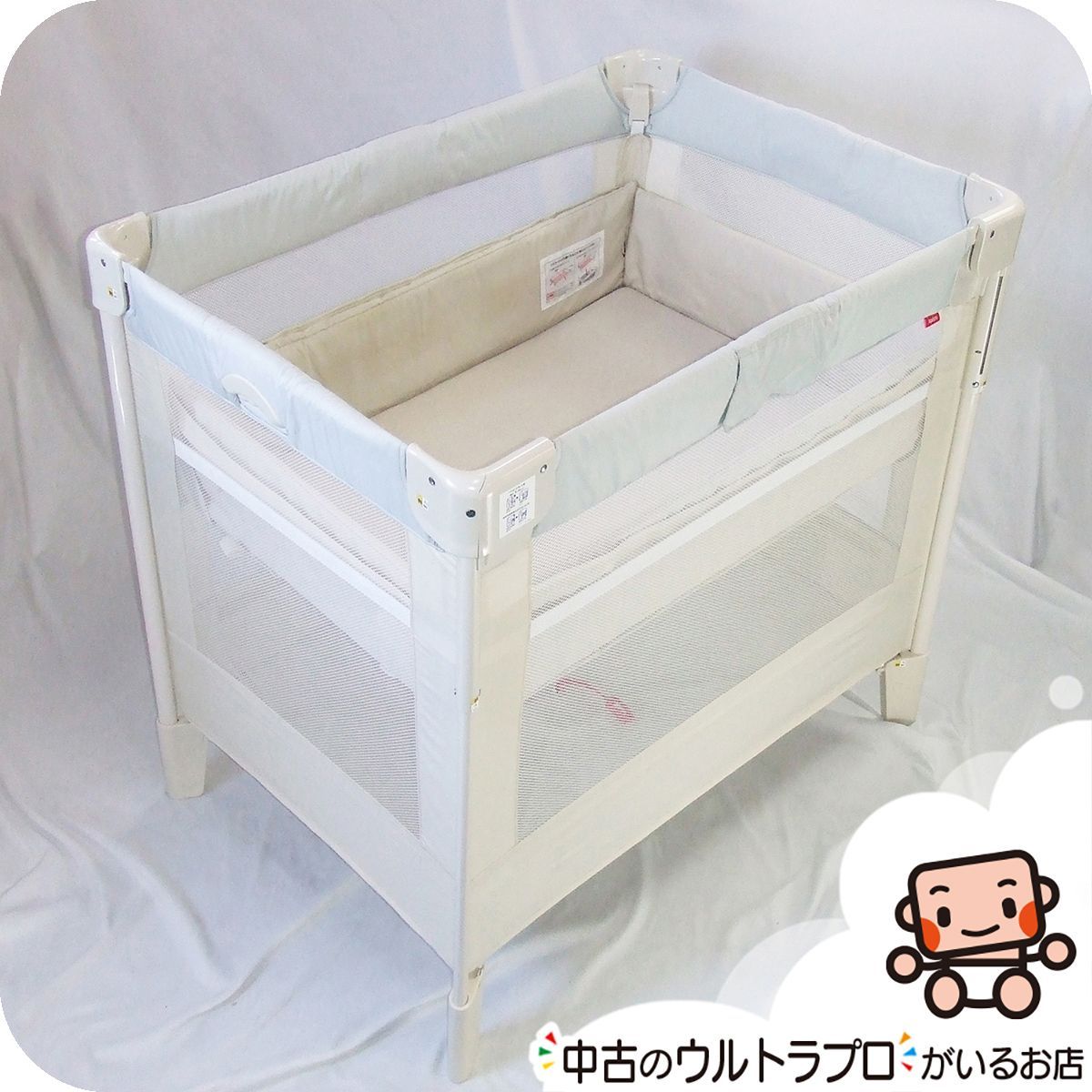 【お得っ！厳選中古】美品 ベビーベッド アップリカ Aprica ココネルエアーAB COCONEL AIR 新生児から 折りたたみベビーベッド【A.美品】