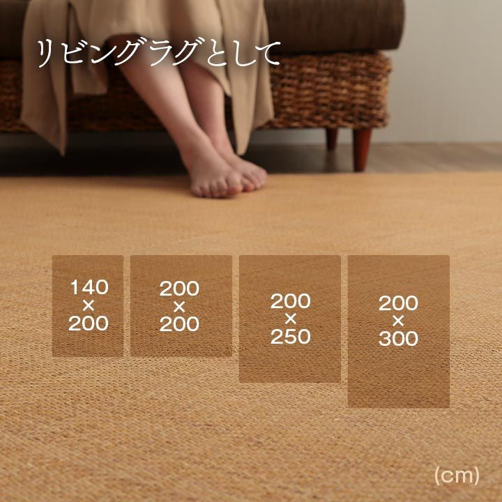【10%OFFセール】籐カーペットカーペット宝麗352×352cm江戸間8畳｜詳細画像
