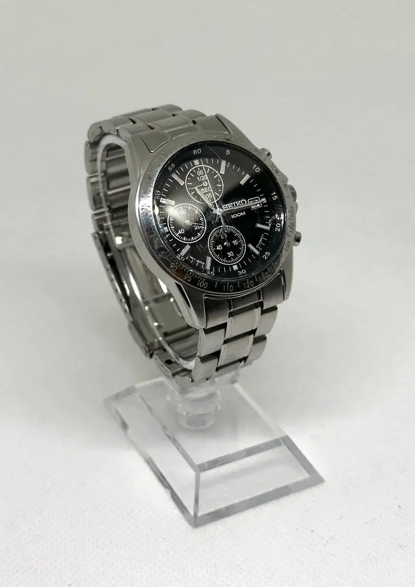 SEIKO クロノグラフ 100M スチール ウォッチ