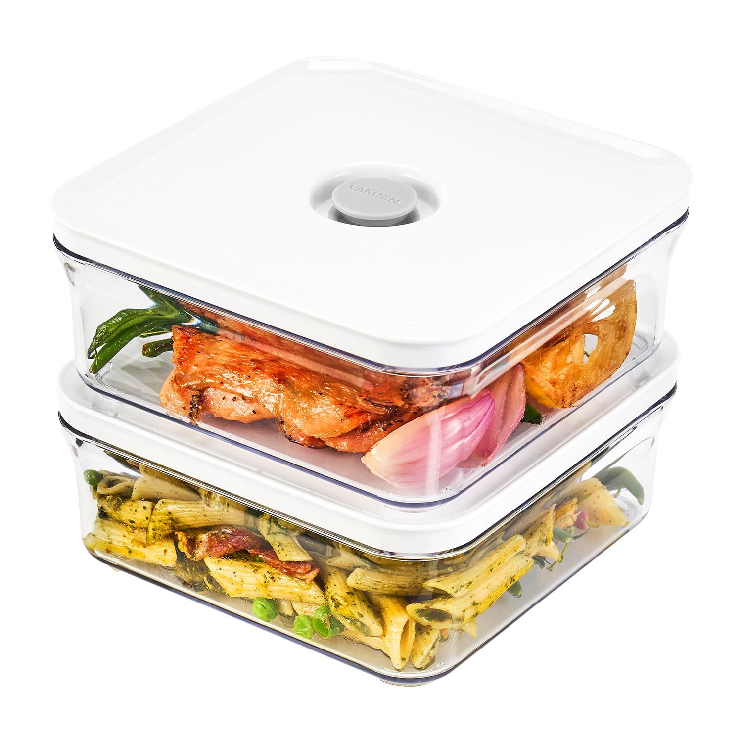 VAKUEN プレミアム真空保存容器 ミニセット バルブで便利開閉 BPAフリー 100%漏れ防止 非真空保存の容器よりも最大5倍長く食品を新鮮に保存可能 (0.8L 2個)t d8926885