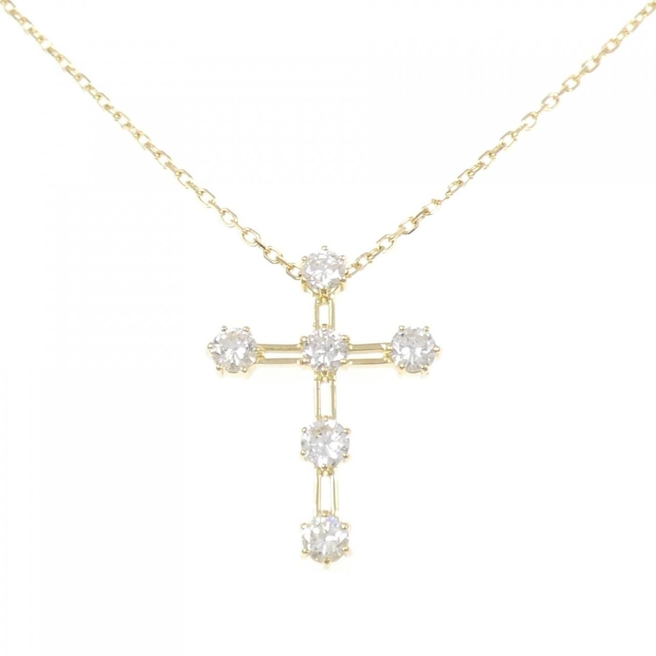K18YG クロス ダイヤモンド ネックレス 1.00CT