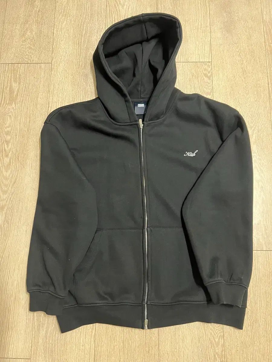 KITH キス ブラック ツーウェイ フードジップアップ Lサイズ