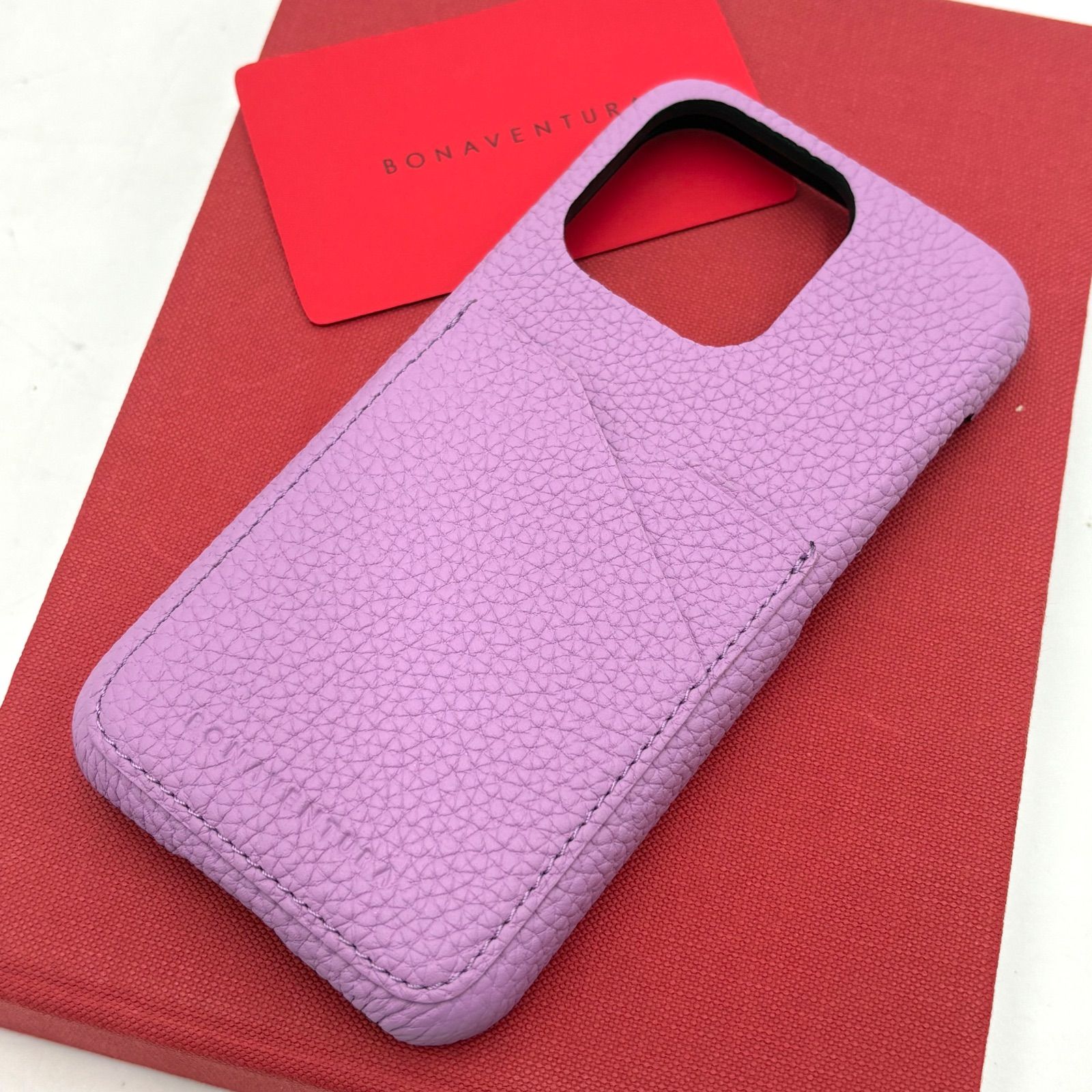 未使用保管品◎ BONAVENTURA ボナベンチュラ iPhone14pro アイフォンケース パープル
