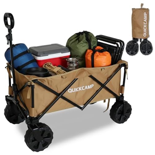 [クイックキャンプ] キャリーワゴン 大型タイヤ キャリーカート アウトドアワゴン 耐荷重100kg 大型ホイール 120Lt d0ce344b