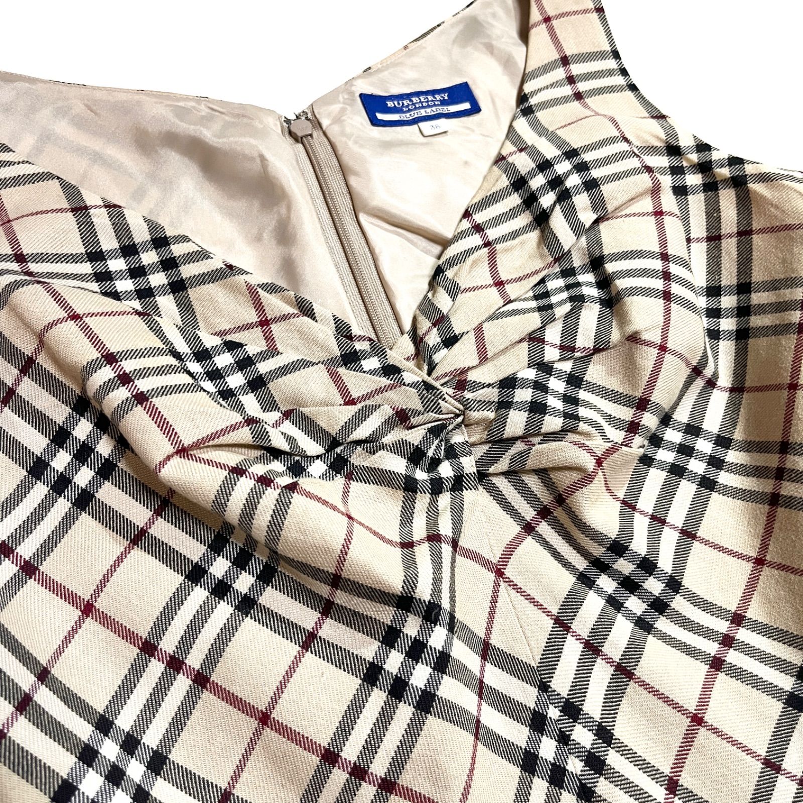 kT41 BURBERRY BLUE LABEL ノースリーブ ワンピース ノバチェック 