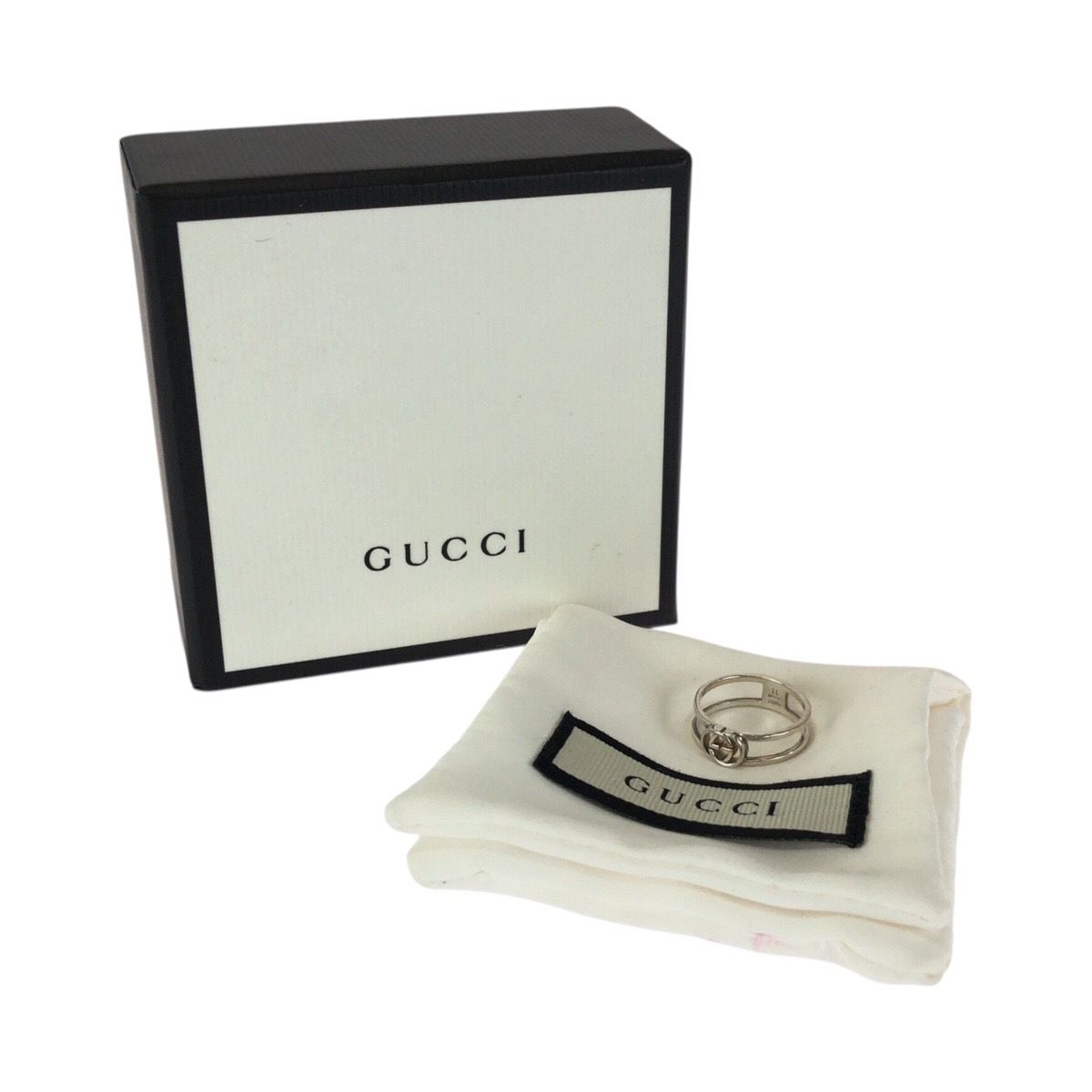 美品 GUCCI グッチ インターロッキングG スリム オープン バンド 
