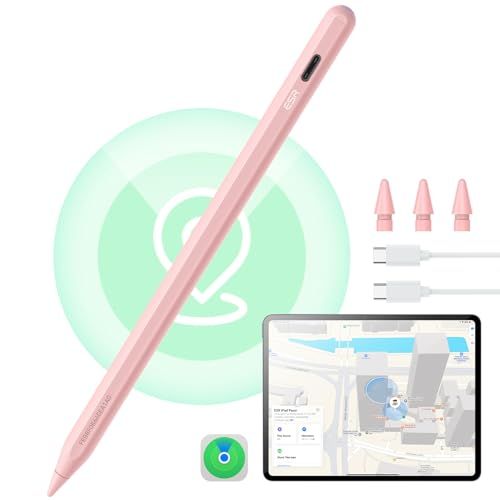 ESR ipad ペン 用 Find My「探す」機能付きスタイラス 2026-2018, iPad A16/10/9/8/7 & Air 11/13 & Pro 12.9/13/11 & Mini 7/6/5用Find My「探す」機能と傾き感知機能付きry