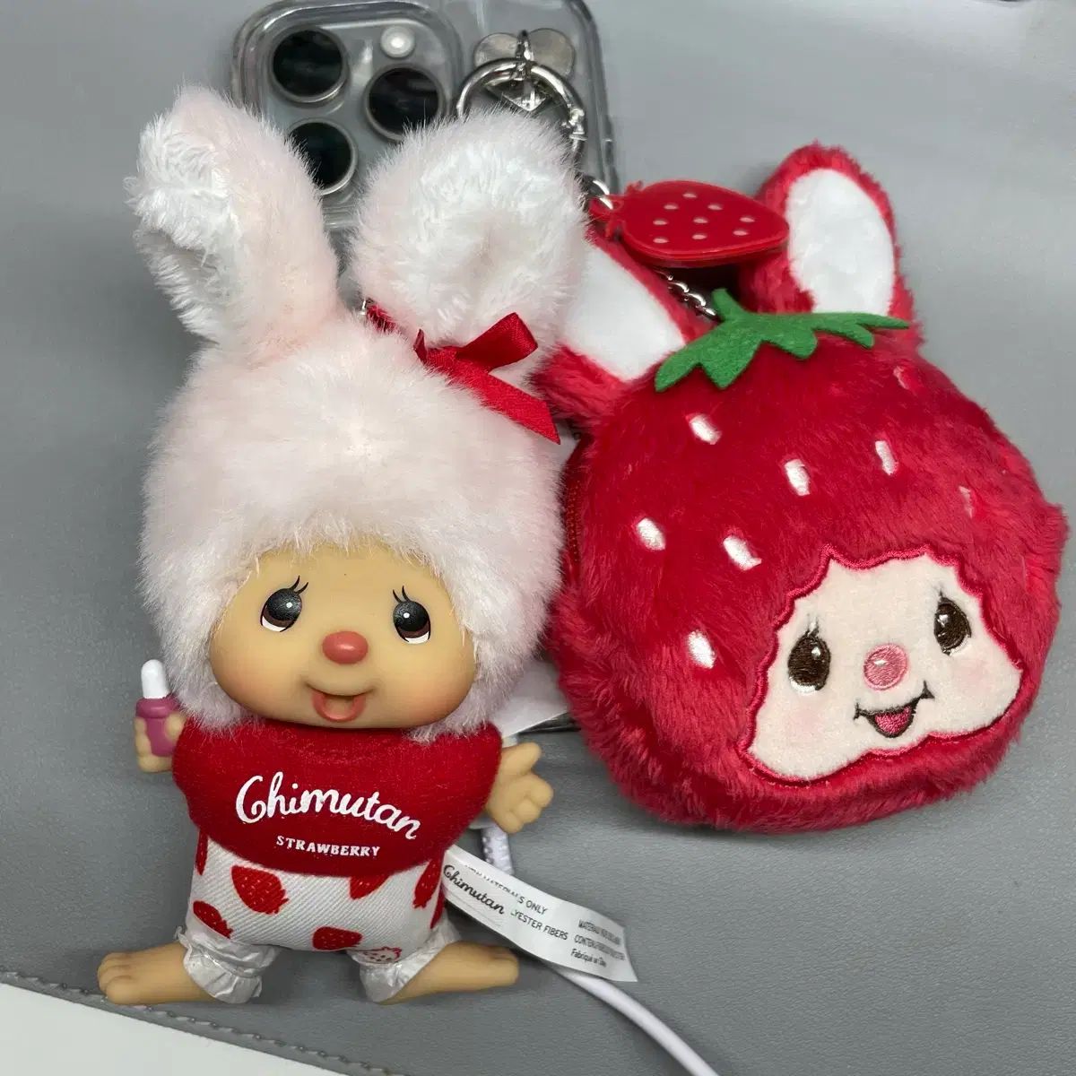 モンチッチ チムタン 限定 いちご キャラクター ポーチ キーホルダー 