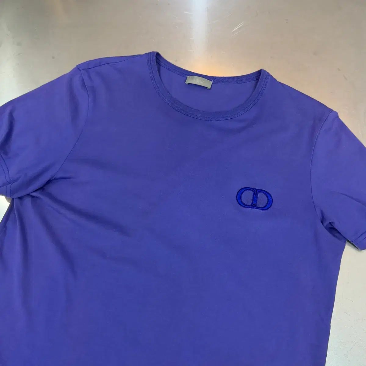 ディオール CD 刺繍 半袖 Tシャツ パープル