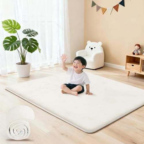 Huloosleep 極厚 プレイマット 厚手 3.5cm厚 防滑 防音 コーラルフリース 寝室 床暖房対応ry