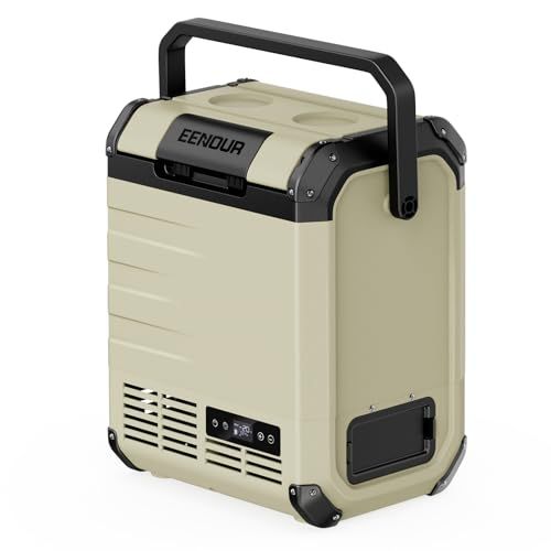 EENOUR 車載冷蔵庫 D10 10L -20℃?10℃ バッテリー内蔵可能 小型 両開きフタ コンプレッサー式 5WAY電源対応 AC100V DC12V/24V 電池 ポータブル冷蔵庫 コードレス式 急速冷凍 省エネ 静音 軽量 コンパ 453a3ea5