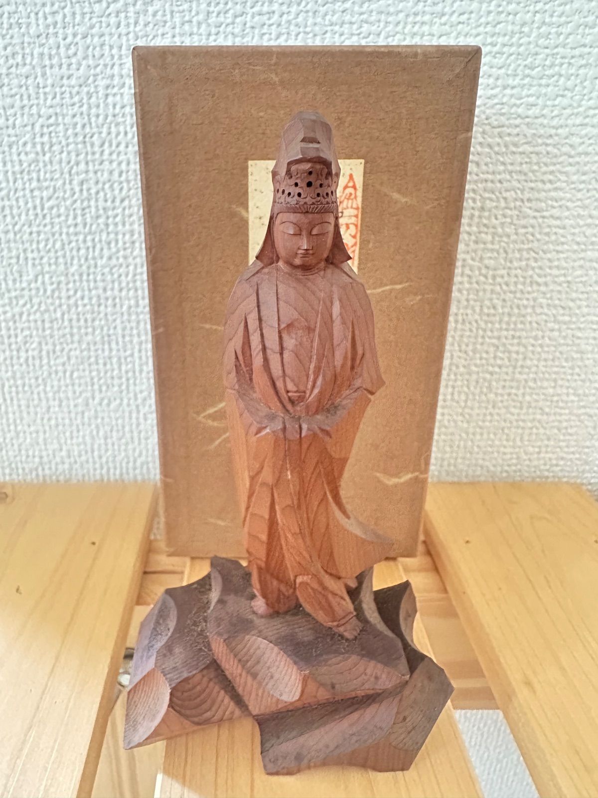 円空☆観音菩薩像☆約14㎝☆木彫☆仏教美術☆仏教美術☆置物☆古美術☆工芸品☆骨董 円空☆観音菩薩像☆約14㎝☆木彫☆仏教美術☆仏教美術☆置物☆古美術