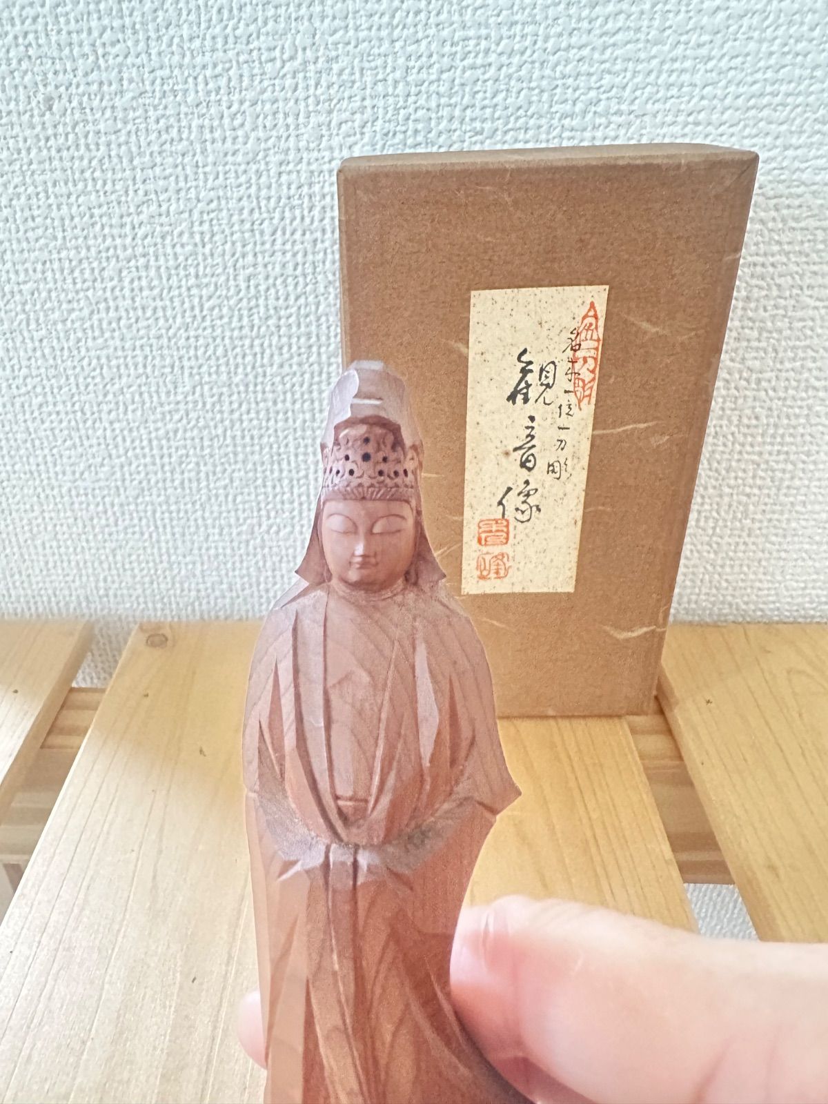 円空☆観音菩薩像☆約14㎝☆木彫☆仏教美術☆仏教美術☆置物☆古美術