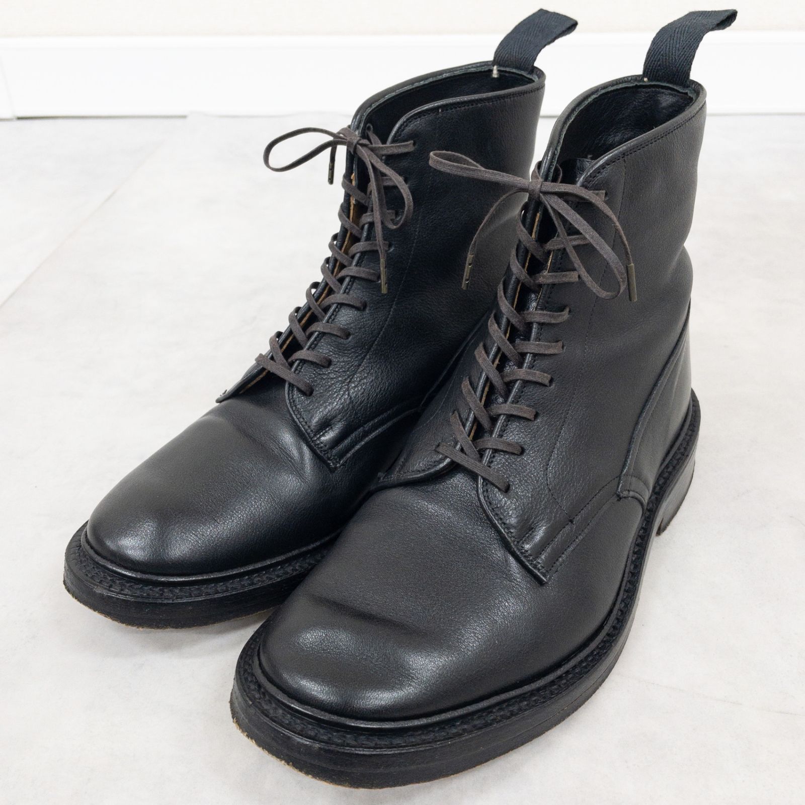 Tricker’s トリッカーズ ブーツ レースアップ シボ革 レザー ブラック イングランド製 メンズ UK7 b01515