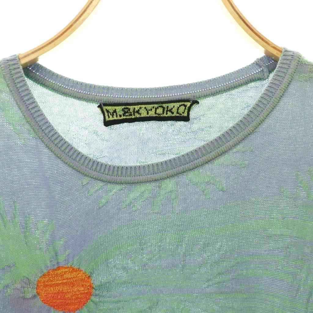 エムアンドキョウコ M.&KYOKO フラワーモチーフ刺繍 ワンピース 膝丈
