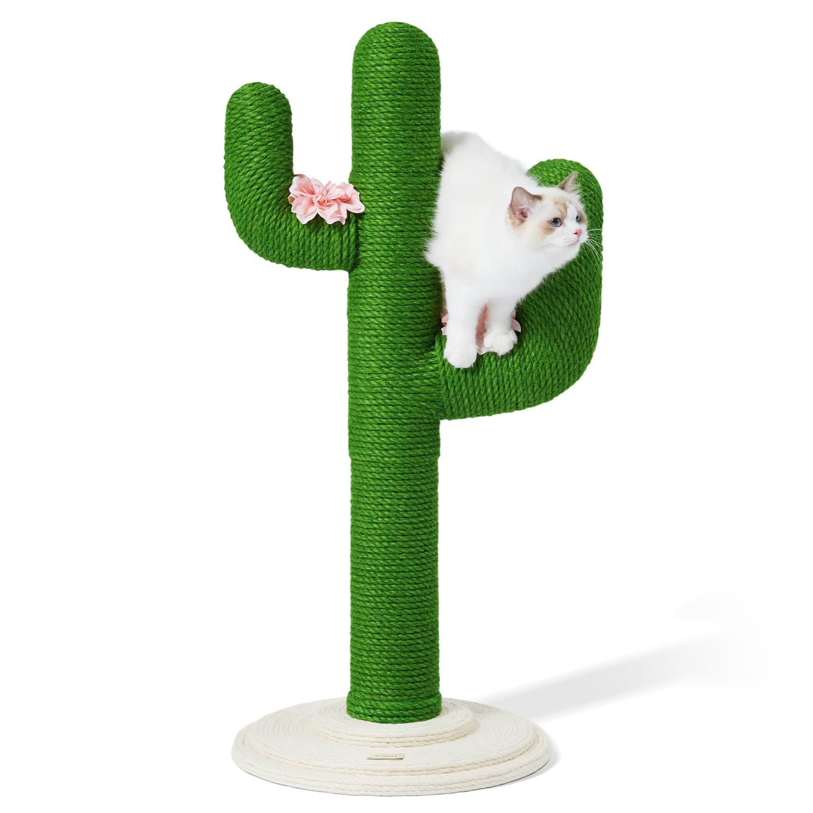 VETRESKA ベトレスカ 105cm 猫爪研ぎ サボテン キャットツリー 猫つめとぎ スクラッチポール キャットタワー インテリア安定 頑丈 運動不足やストレス解消 天然サイザル麻 組み立て簡単