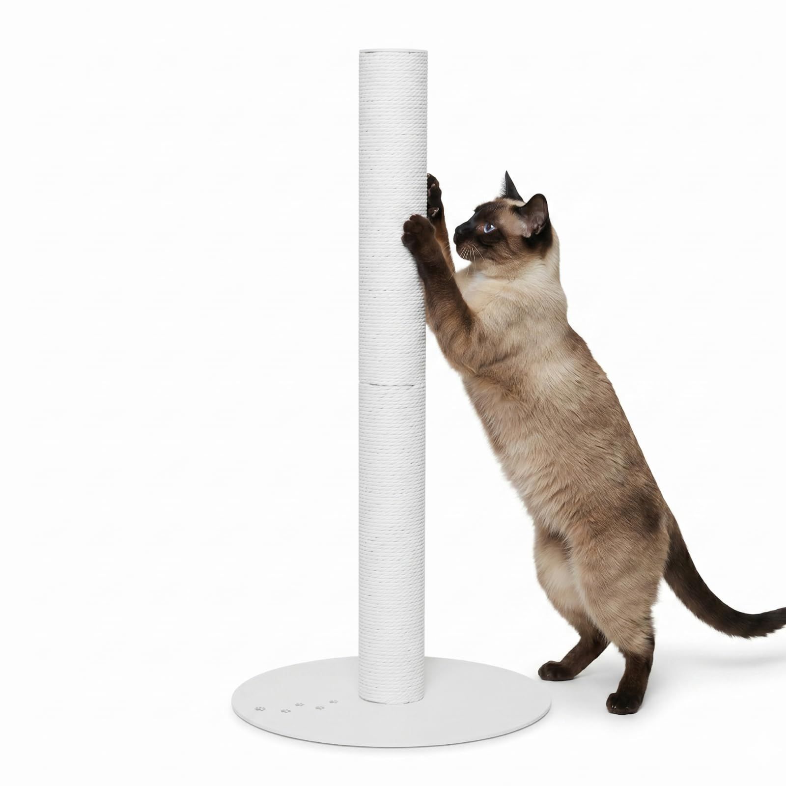 猫壱 バリバリつめとぎポール ラージ 紙縄 アイアン ホワイト 爪研ぎ