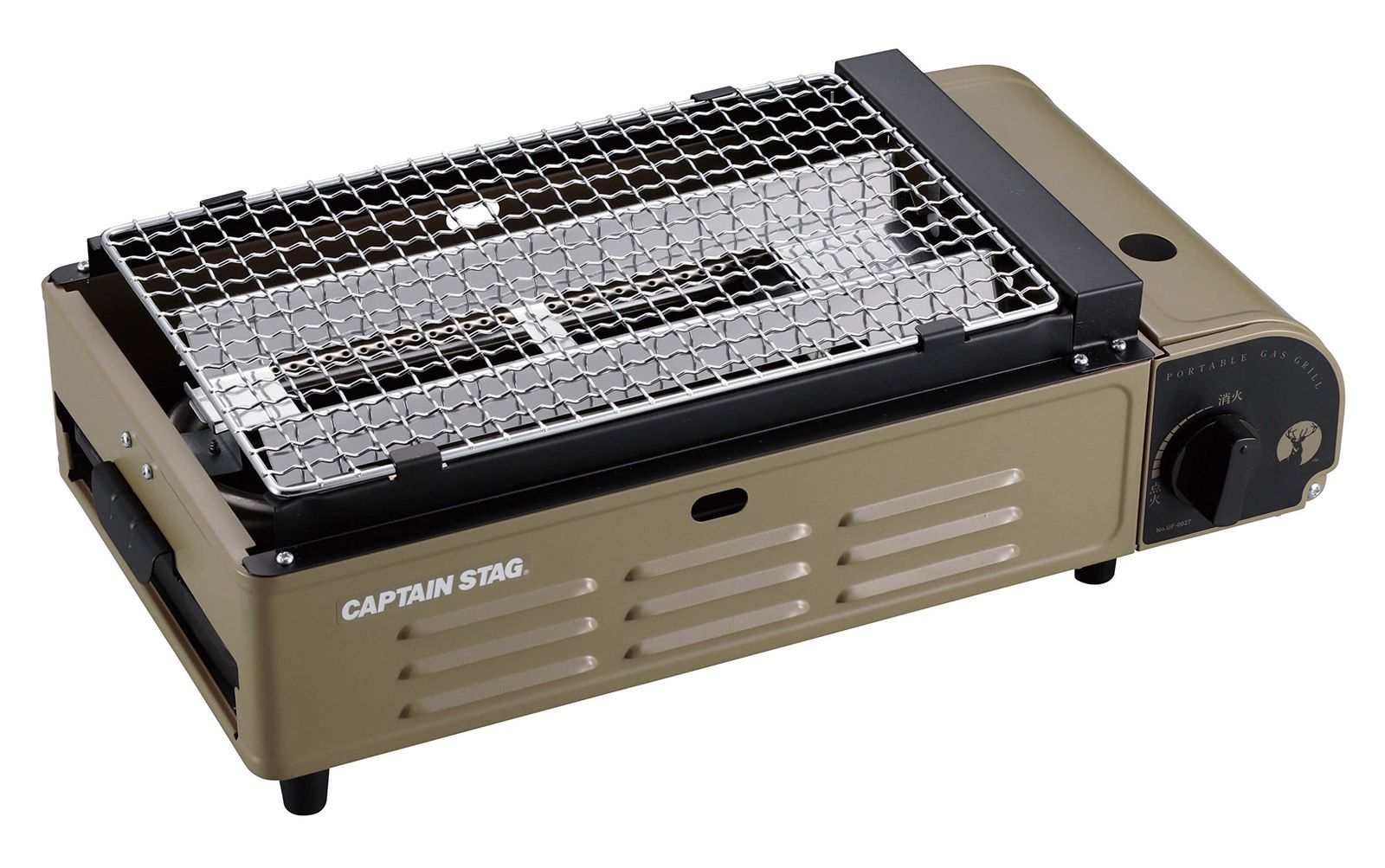キャプテンスタッグ(CAPTAIN STAG) バーベキュー グリル コンロ カセットコンロ 卓上 カセットコンロ 焼き名人 カーキ UF-0027 [単品] [本体:UF-0027 398×221×130mm] [本体]