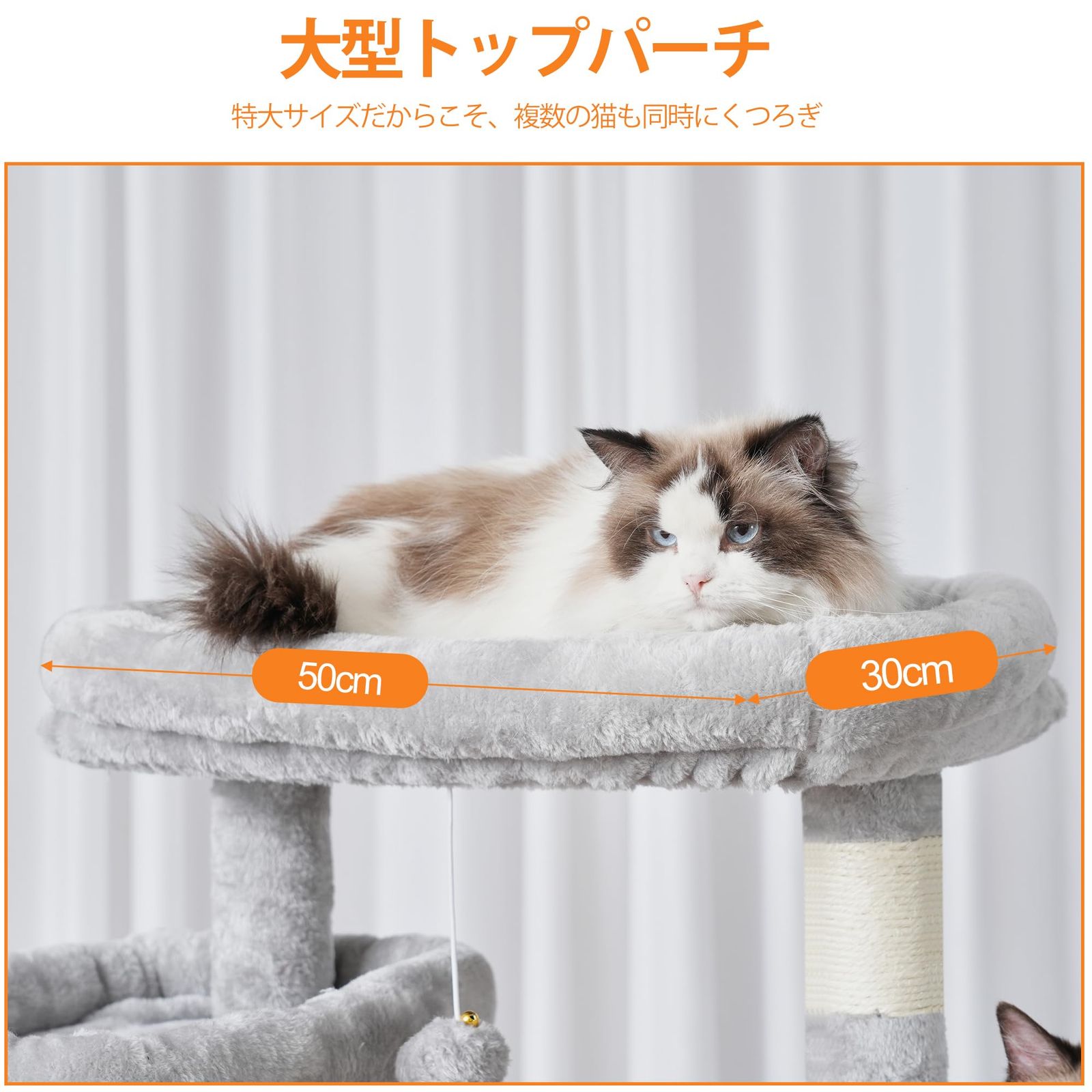 Heyblyキャットタワー 多頭飼い最適 高180cm 大型猫用 据え置き式 高