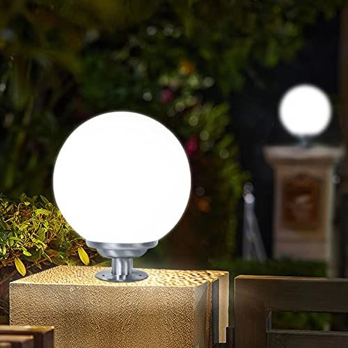 翌朝まで点灯!! GWSOLAR ソーラー 門柱灯 玄関灯 ボールランプ 明るさ100ルーメン リモコン点灯時間選択 日光色・電球色・白色調節 Smart Lighting ステンレス製 ソーラーライト お庭 ガーデン 玄関先明るく照らす「照 a4b0d54c