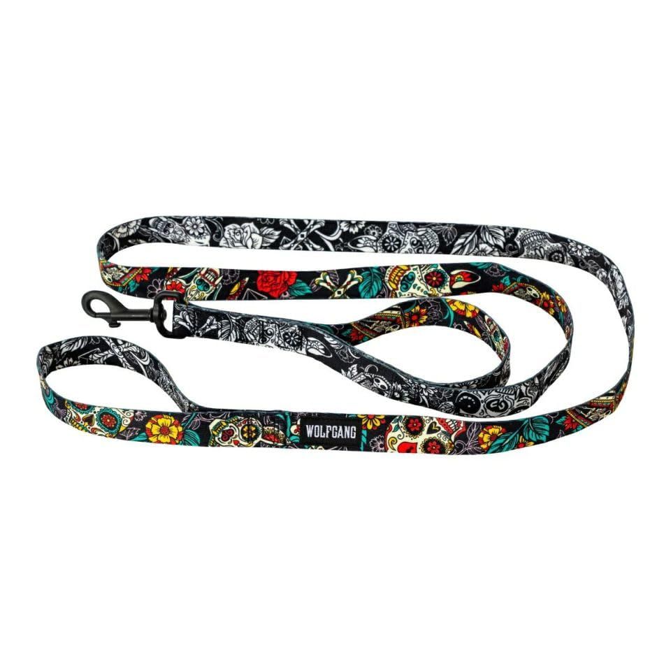 WOLFGANG/ウルフギャング LosMuertos/ロスムエルトス React Leash 巾2.5cm x 長さ183cm 【中型、大型犬用ダブルハンドルリード】