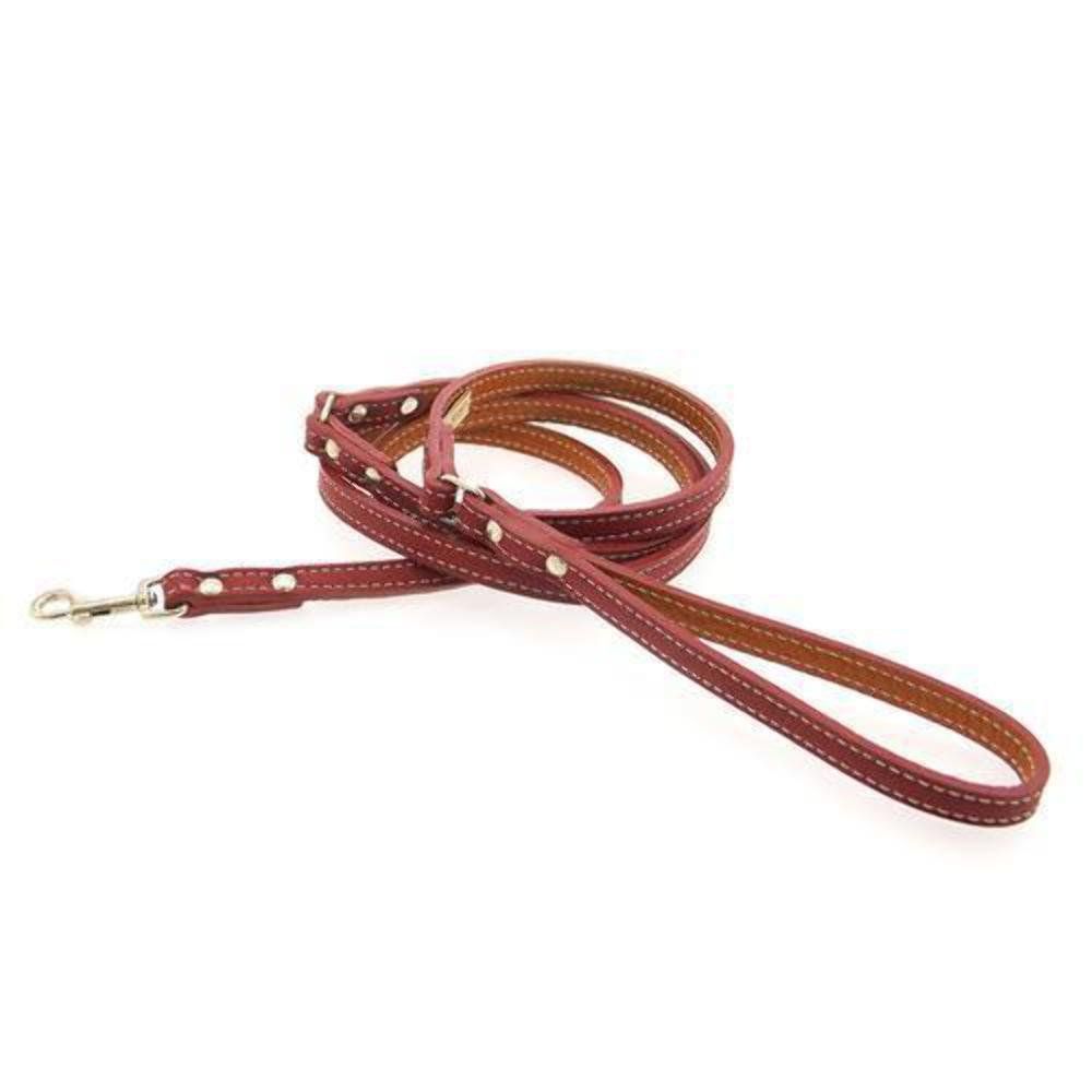 Auburn Leathercrafters リード リーシュ 犬 TUSCANY LEASH 太さ:1.9cm×長さ:121.9cm RED