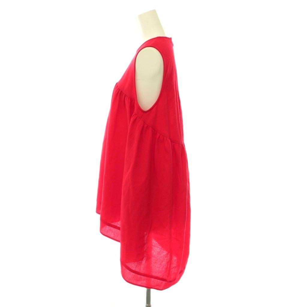 ヨーコチャン YOKO CHAN ノースリーブブラウス プルオーバー 40 レッド