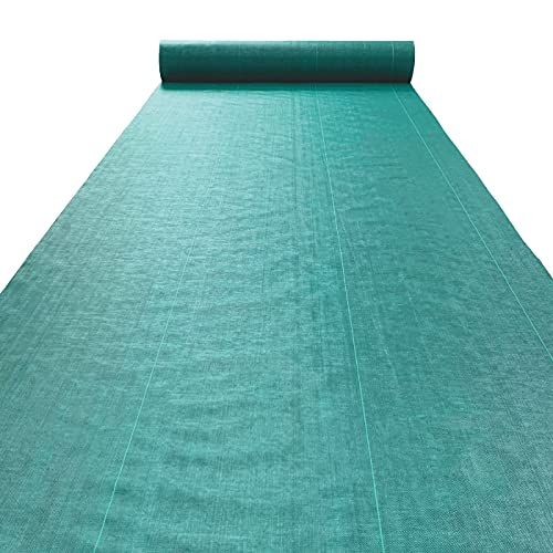 ☆新品☆国華園 防草シート 1m×50m 高耐久 耐用年数 約5-6年 厚み0.4mm 抗菌剤+UV剤入り カビ・コケ防止 丈夫な平織 高密度強力防草シート・緑 215294d2