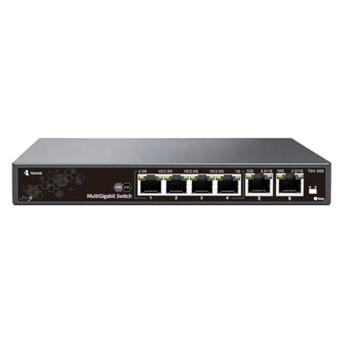 TOKAIZ（トカイズ） スイッチングハブ 2026年最新 10Gアップリンク 2ポート搭載 2.5G 4ポート 全6ポート 静音ファンレス 金属筐体 物理VLANスイッチ 10Gbps対応 高速NAS 4K動画編集 ゲーミング 10ギガ 2 b5331596