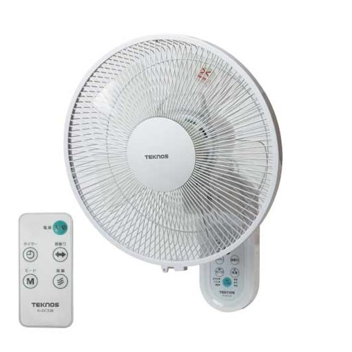 TEKNOS 壁掛け扇風機 DCモーター 羽根径30cm フルリモコン(ホワイト) KI-DC338ry