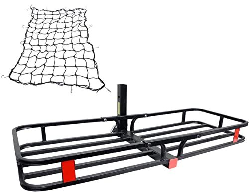 ツールズアイランド(Toolsisland) ヒッチキャリアカーゴ 折り畳み式 鉄製 耐荷重220kg (長さ135×幅49×高さ12.5 cm) カーゴネット付 TD1047-N★m 427bc719