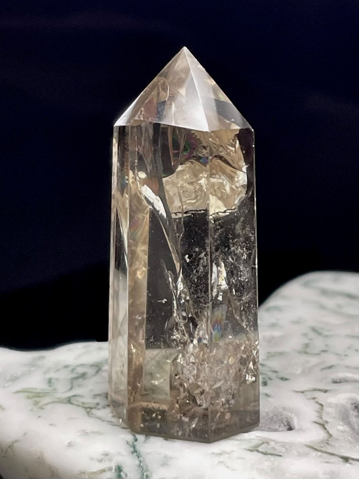 スモーキークォーツ【煙水晶】六角柱◇ミニタワー◇ポイント◇天然石