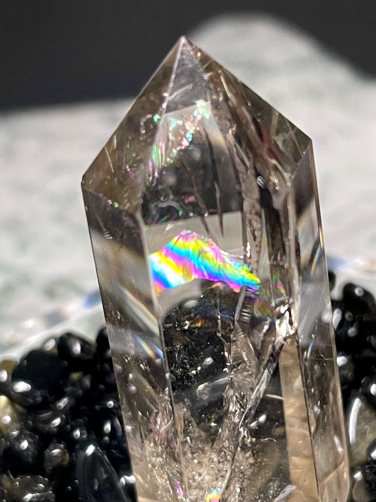 スモーキークォーツ【煙水晶】六角柱◇ミニタワー◇ポイント◇天然石