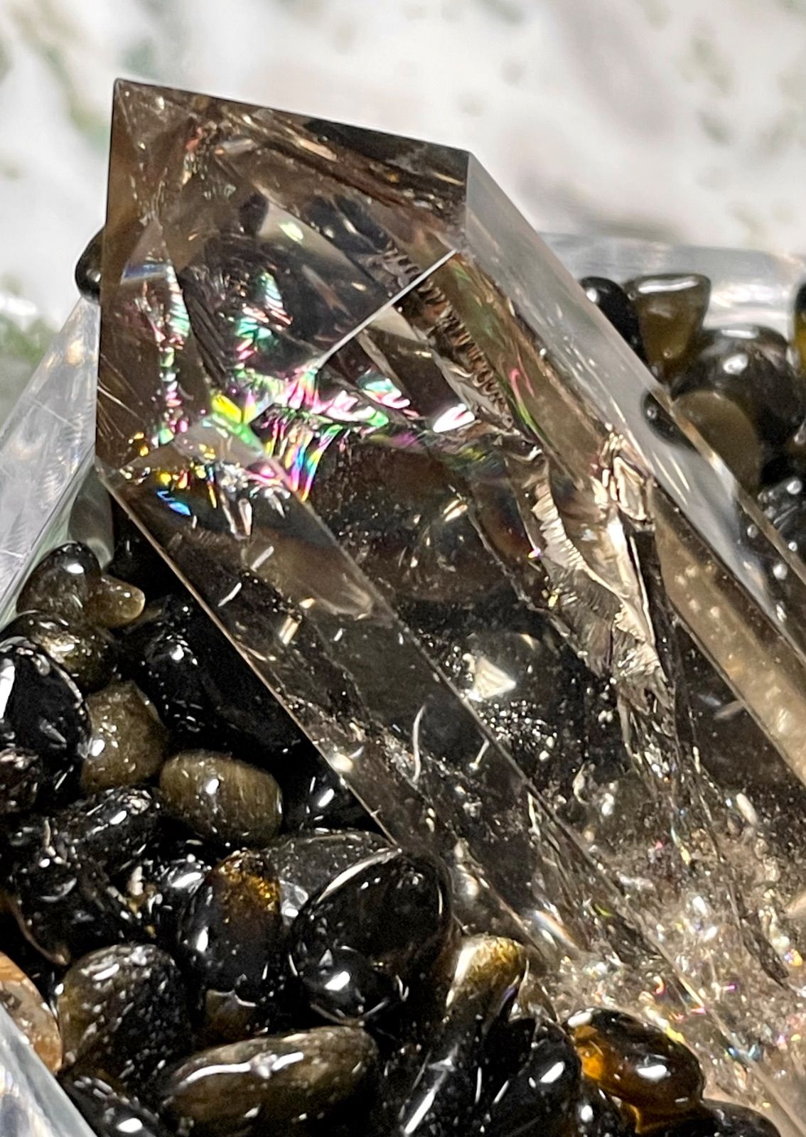 スモーキークォーツ【煙水晶】六角柱◇ミニタワー◇ポイント◇天然石