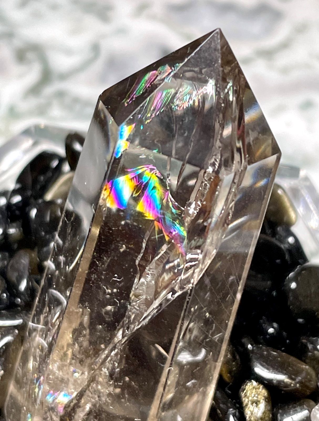スモーキークォーツ【煙水晶】六角柱◇ミニタワー◇ポイント◇天然石