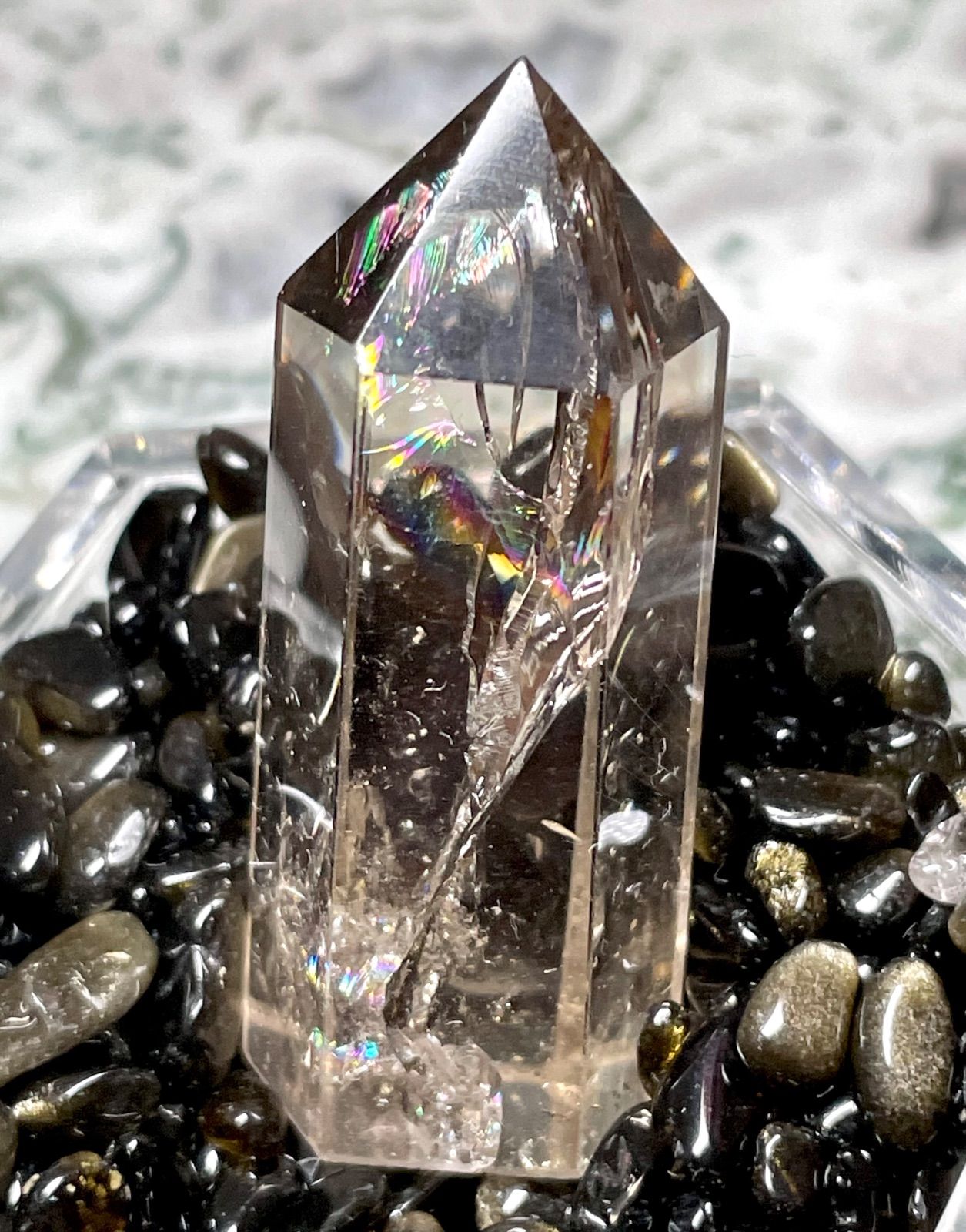 スモーキークォーツ【煙水晶】六角柱◇ミニタワー◇ポイント◇天然石