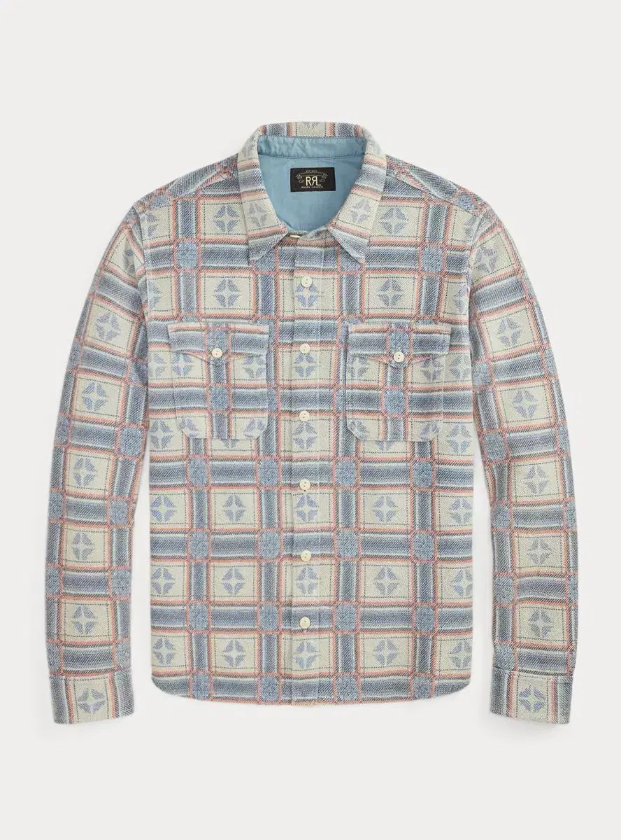 RRL プリント リバース フレンチテリー ワークシャツ (新品)