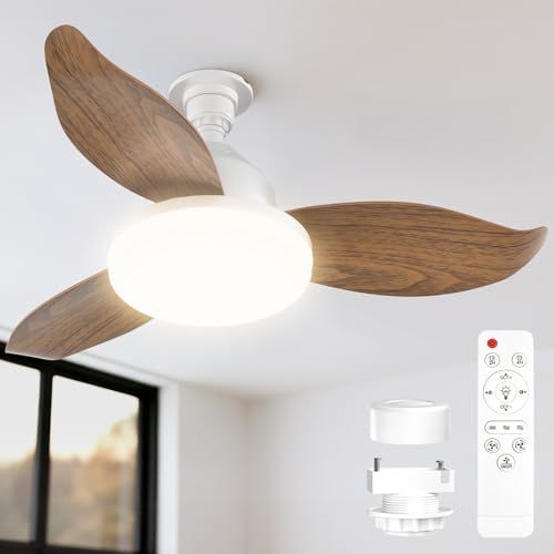 TENKOO&YOU シーリングファンライト LED 【特許登録済み・3重のセーフティ構造】Φ63.5cm 正逆回転 大風量 38W 3500LM ファン付き照明 DCモーター 静音 調光調色 壁スイッチメモリー機能 タイマー 軽量 節電 換 7919518b