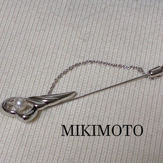 MIKIMOTO ミキモト アコヤ真珠 パール ピンブローチ シルバー SILVER