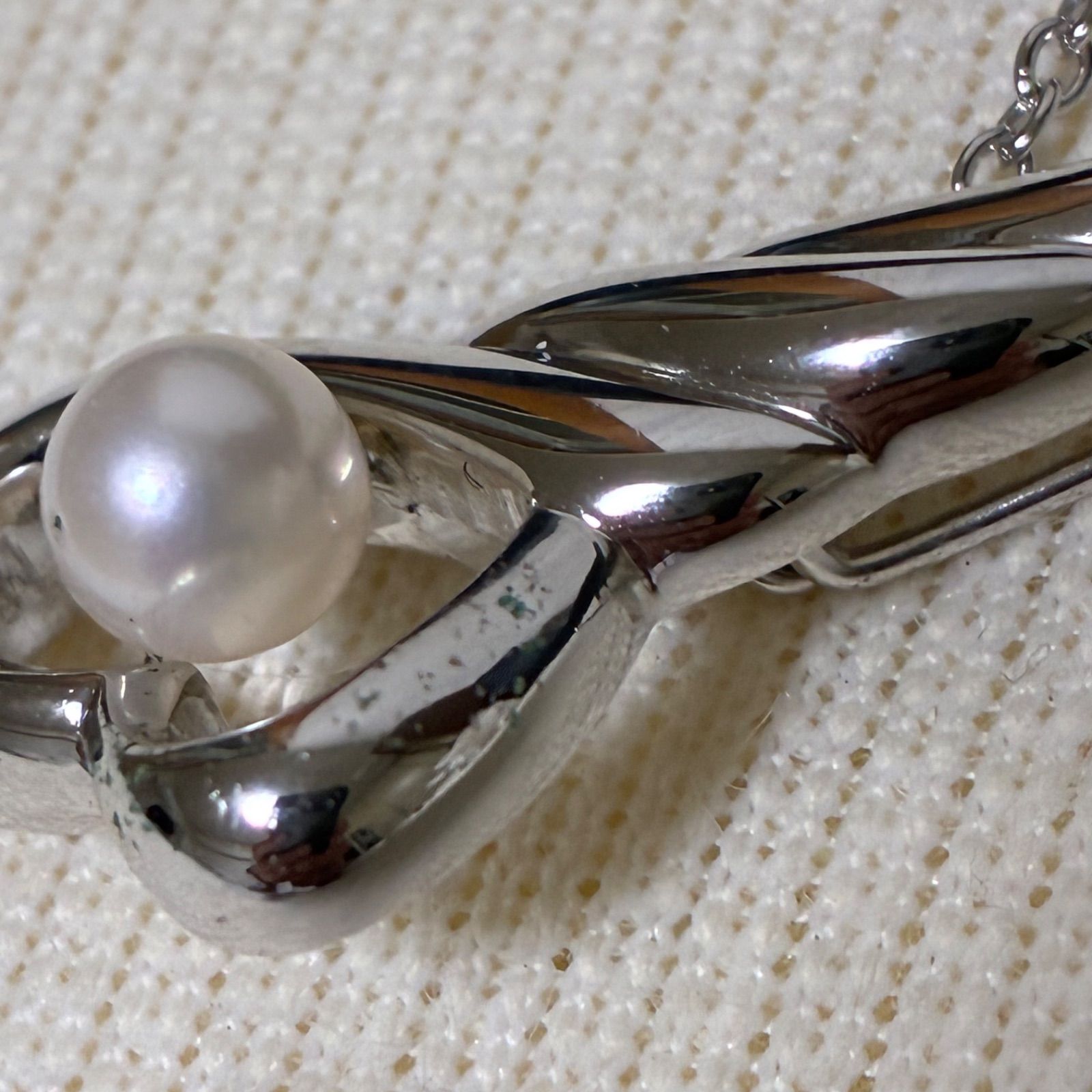MIKIMOTO ミキモト アコヤ真珠 パール ピンブローチ シルバー SILVER 