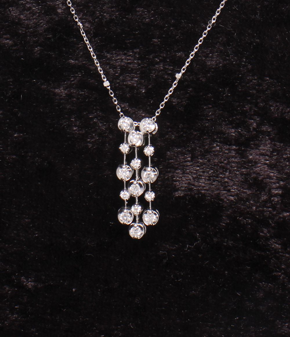 美品 ネックレス K10WG ダイヤ 0.25ct レディース